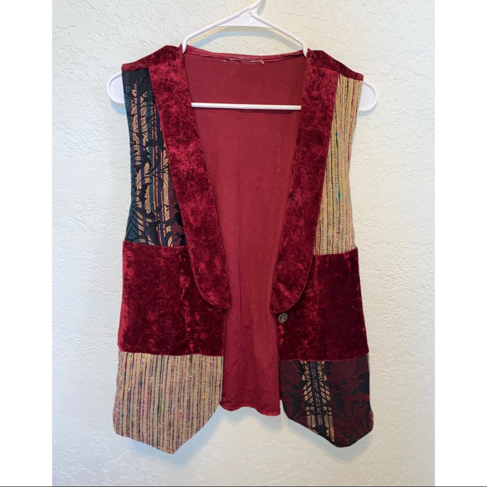 Vintage Velvet Art Deco Vest One Size
